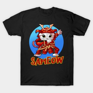 Dabbing Cat Samurai Funny Cats Motif T-Shirt